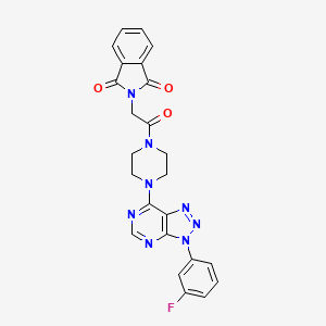 molecular formula C24H19FN8O3 B3411610 2-(2-(4-(3-(3-fluorophenyl)-3H-[1,2,3]triazolo[4,5-d]pyrimidin-7-yl)piperazin-1-yl)-2-oxoethyl)isoindoline-1,3-dione CAS No. 920368-48-5