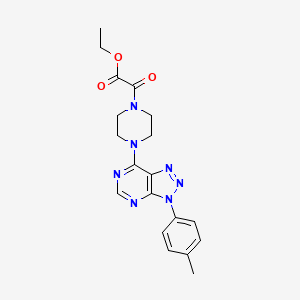 molecular formula C19H21N7O3 B3411617 ethyl 2-oxo-2-(4-(3-(p-tolyl)-3H-[1,2,3]triazolo[4,5-d]pyrimidin-7-yl)piperazin-1-yl)acetate CAS No. 920385-10-0