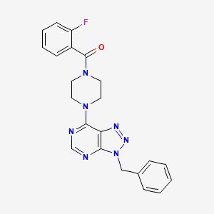 molecular formula C22H20FN7O B3411622 (4-(3-benzyl-3H-[1,2,3]triazolo[4,5-d]pyrimidin-7-yl)piperazin-1-yl)(2-fluorophenyl)methanone CAS No. 920389-87-3