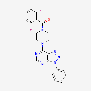 molecular formula C21H17F2N7O B3411626 (2,6-difluorophenyl)(4-(3-phenyl-3H-[1,2,3]triazolo[4,5-d]pyrimidin-7-yl)piperazin-1-yl)methanone CAS No. 920405-56-7