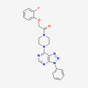 molecular formula C22H20FN7O2 B3411633 2-(2-fluorophenoxy)-1-(4-(3-phenyl-3H-[1,2,3]triazolo[4,5-d]pyrimidin-7-yl)piperazin-1-yl)ethanone CAS No. 920406-28-6