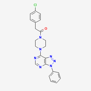 molecular formula C22H20ClN7O B3411634 2-(4-chlorophenyl)-1-(4-(3-phenyl-3H-[1,2,3]triazolo[4,5-d]pyrimidin-7-yl)piperazin-1-yl)ethanone CAS No. 920406-43-5