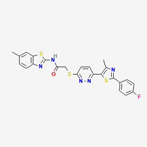 2-((6-(2-(4-fluorophenyl)-4-methylthiazol-5-yl)pyridazin-3-yl)thio)-N-(6-methylbenzo[d]thiazol-2-yl)acetamide