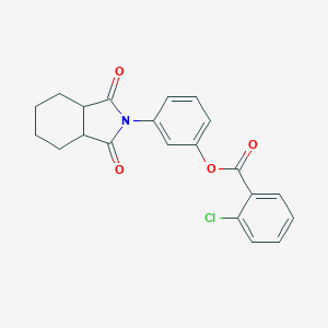 molecular formula C21H18ClNO4 B341164 3-(1,3-dioxooctahydro-2H-isoindol-2-yl)phenyl 2-chlorobenzoate 