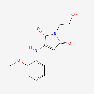 molecular formula C14H16N2O4 B3411659 1-(2-methoxyethyl)-3-((2-methoxyphenyl)amino)-1H-pyrrole-2,5-dione CAS No. 920942-61-6