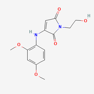 molecular formula C14H16N2O5 B3411675 3-((2,4-dimethoxyphenyl)amino)-1-(2-hydroxyethyl)-1H-pyrrole-2,5-dione CAS No. 921448-21-7