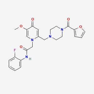 N-(2-fluorophenyl)-2-(2-((4-(furan-2-carbonyl)piperazin-1-yl)methyl)-5-methoxy-4-oxopyridin-1(4H)-yl)acetamide
