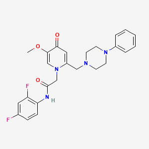 molecular formula C25H26F2N4O3 B3411688 N-(2,4-difluorophenyl)-2-(5-methoxy-4-oxo-2-((4-phenylpiperazin-1-yl)methyl)pyridin-1(4H)-yl)acetamide CAS No. 921462-97-7