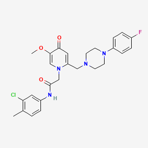 molecular formula C26H28ClFN4O3 B3411706 N-(3-chloro-4-methylphenyl)-2-(2-((4-(4-fluorophenyl)piperazin-1-yl)methyl)-5-methoxy-4-oxopyridin-1(4H)-yl)acetamide CAS No. 921481-73-4