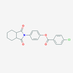 molecular formula C21H18ClNO4 B341172 4-(1,3-dioxooctahydro-2H-isoindol-2-yl)phenyl 4-chlorobenzoate 