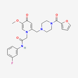 N-(3-fluorophenyl)-2-(2-((4-(furan-2-carbonyl)piperazin-1-yl)methyl)-5-methoxy-4-oxopyridin-1(4H)-yl)acetamide