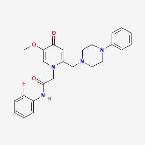 molecular formula C25H27FN4O3 B3411728 N-(2-fluorophenyl)-2-(5-methoxy-4-oxo-2-((4-phenylpiperazin-1-yl)methyl)pyridin-1(4H)-yl)acetamide CAS No. 921496-16-4