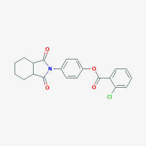 molecular formula C21H18ClNO4 B341173 4-(1,3-dioxooctahydro-2H-isoindol-2-yl)phenyl 2-chlorobenzoate 