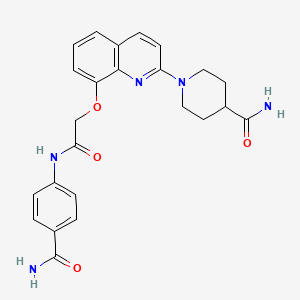 molecular formula C24H25N5O4 B3411742 1-(8-{[(4-Carbamoylphenyl)carbamoyl]methoxy}quinolin-2-yl)piperidine-4-carboxamide CAS No. 921512-44-9