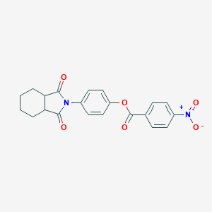 molecular formula C21H18N2O6 B341176 4-(1,3-dioxooctahydro-2H-isoindol-2-yl)phenyl 4-nitrobenzoate 