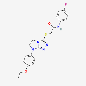 molecular formula C20H20FN5O2S B3411766 2-((7-(4-ethoxyphenyl)-6,7-dihydro-5H-imidazo[2,1-c][1,2,4]triazol-3-yl)thio)-N-(4-fluorophenyl)acetamide CAS No. 921538-19-4