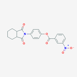 molecular formula C21H18N2O6 B341177 4-(1,3-dioxooctahydro-2H-isoindol-2-yl)phenyl 3-nitrobenzoate 