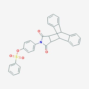 molecular formula C30H21NO5S B341179 4-(16,18-Dioxo-17-azapentacyclo[6.6.5.0~2,7~.0~9,14~.0~15,19~]nonadeca-2,4,6,9,11,13-hexaen-17-yl)phenyl benzenesulfonate 