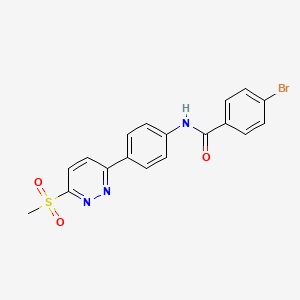 molecular formula C18H14BrN3O3S B3411791 4-bromo-N-(4-(6-(methylsulfonyl)pyridazin-3-yl)phenyl)benzamide CAS No. 921542-87-2