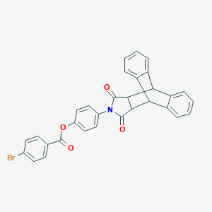 4-(16,18-Dioxo-17-azapentacyclo[6.6.5.0~2,7~.0~9,14~.0~15,19~]nonadeca-2,4,6,9,11,13-hexaen-17-yl)phenyl 4-bromobenzoate (non-preferred name)
