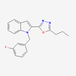 molecular formula C20H18FN3O B3411804 1-(3-fluorobenzyl)-2-(5-propyl-1,3,4-oxadiazol-2-yl)-1H-indole CAS No. 921548-15-4