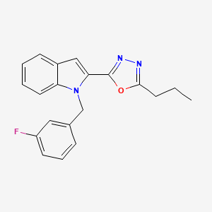 1-[(3-fluorophenyl)methyl]-2-(5-propyl-1,3,4-oxadiazol-2-yl)-1H-indole