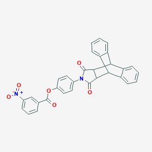 4-(16,18-Dioxo-17-azapentacyclo[6.6.5.0~2,7~.0~9,14~.0~15,19~]nonadeca-2,4,6,9,11,13-hexaen-17-yl)phenyl 3-nitrobenzoate (non-preferred name)