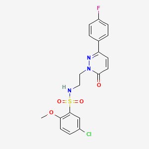 molecular formula C19H17ClFN3O4S B3411811 5-chloro-N-(2-(3-(4-fluorophenyl)-6-oxopyridazin-1(6H)-yl)ethyl)-2-methoxybenzenesulfonamide CAS No. 921553-13-1