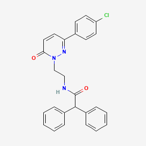 molecular formula C26H22ClN3O2 B3411825 N-(2-(3-(4-chlorophenyl)-6-oxopyridazin-1(6H)-yl)ethyl)-2,2-diphenylacetamide CAS No. 921577-53-9
