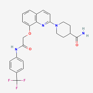molecular formula C24H23F3N4O3 B3411872 1-(8-(2-Oxo-2-((4-(trifluoromethyl)phenyl)amino)ethoxy)quinolin-2-yl)piperidine-4-carboxamide CAS No. 921785-69-5