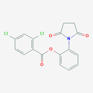 molecular formula C17H11Cl2NO4 B341189 2-(2,5-Dioxopyrrolidin-1-yl)phenyl 2,4-dichlorobenzoate 
