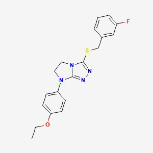 molecular formula C19H19FN4OS B3411891 7-(4-ethoxyphenyl)-3-{[(3-fluorophenyl)methyl]sulfanyl}-5H,6H,7H-imidazo[2,1-c][1,2,4]triazole CAS No. 921791-96-0