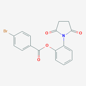 molecular formula C17H12BrNO4 B341190 2-(2,5-Dioxo-1-pyrrolidinyl)phenyl 4-bromobenzoate 