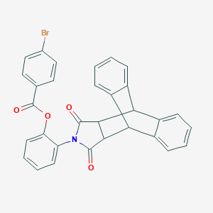 2-(16,18-Dioxo-17-azapentacyclo[6.6.5.0~2,7~.0~9,14~.0~15,19~]nonadeca-2,4,6,9,11,13-hexaen-17-yl)phenyl 4-bromobenzoate (non-preferred name)