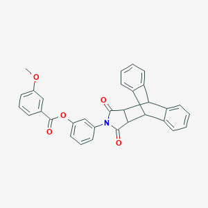 molecular formula C32H23NO5 B341194 [3-(16,18-Dioxo-17-azapentacyclo[6.6.5.02,7.09,14.015,19]nonadeca-2,4,6,9,11,13-hexaen-17-yl)phenyl] 3-methoxybenzoate 