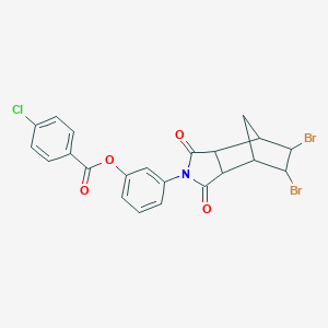 molecular formula C22H16Br2ClNO4 B341196 3-(5,6-dibromo-1,3-dioxooctahydro-2H-4,7-methanoisoindol-2-yl)phenyl 4-chlorobenzoate 