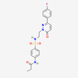 molecular formula C21H21FN4O4S B3411963 N-(4-(N-(2-(3-(4-fluorophenyl)-6-oxopyridazin-1(6H)-yl)ethyl)sulfamoyl)phenyl)propionamide CAS No. 921880-07-1