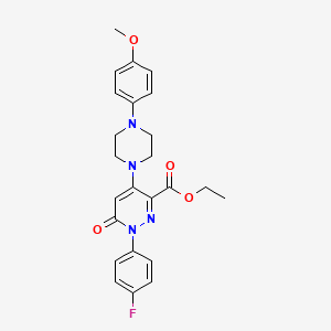 molecular formula C24H25FN4O4 B3411985 Ethyl 1-(4-fluorophenyl)-4-[4-(4-methoxyphenyl)piperazin-1-yl]-6-oxo-1,6-dihydropyridazine-3-carboxylate CAS No. 921990-49-0