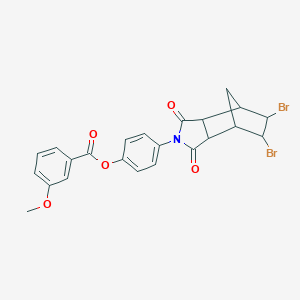 4-(5,6-dibromo-1,3-dioxooctahydro-2H-4,7-methanoisoindol-2-yl)phenyl 3-methoxybenzoate