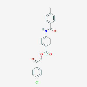 molecular formula C23H18ClNO4 B341202 2-(4-Chlorophenyl)-2-oxoethyl 4-[(4-methylbenzoyl)amino]benzoate 