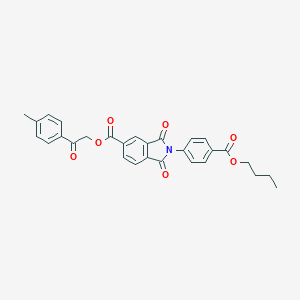 molecular formula C29H25NO7 B341204 2-(4-methylphenyl)-2-oxoethyl 2-[4-(butoxycarbonyl)phenyl]-1,3-dioxo-2,3-dihydro-1H-isoindole-5-carboxylate 