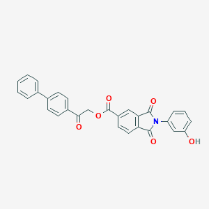molecular formula C29H19NO6 B341205 2-[1,1'-Biphenyl]-4-yl-2-oxoethyl 2-(3-hydroxyphenyl)-1,3-dioxo-5-isoindolinecarboxylate 