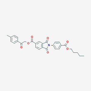 molecular formula C30H27NO7 B341207 2-(4-Methylphenyl)-2-oxoethyl 1,3-dioxo-2-{4-[(pentyloxy)carbonyl]phenyl}-5-isoindolinecarboxylate 
