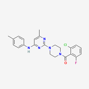 molecular formula C23H23ClFN5O B3412090 2-[4-(2-chloro-6-fluorobenzoyl)piperazin-1-yl]-6-methyl-N-(4-methylphenyl)pyrimidin-4-amine CAS No. 923234-96-2