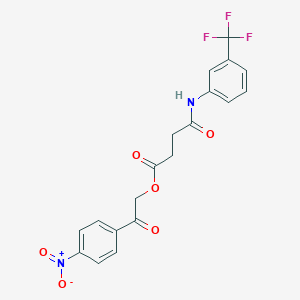 2-{4-Nitrophenyl}-2-oxoethyl 4-oxo-4-[3-(trifluoromethyl)anilino]butanoate