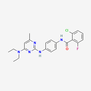 molecular formula C22H23ClFN5O B3412101 2-chloro-N-(4-{[4-(diethylamino)-6-methylpyrimidin-2-yl]amino}phenyl)-6-fluorobenzamide CAS No. 923257-77-6
