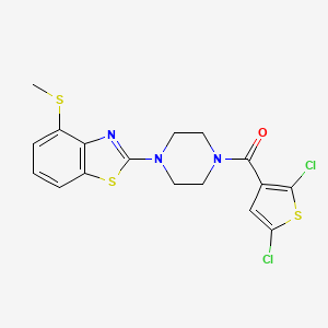 molecular formula C17H15Cl2N3OS3 B3412110 (2,5-Dichlorothiophen-3-yl)(4-(4-(methylthio)benzo[d]thiazol-2-yl)piperazin-1-yl)methanone CAS No. 923368-40-5