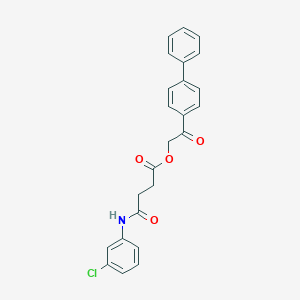 molecular formula C24H20ClNO4 B341212 2-(4-Biphenylyl)-2-oxoethyl 4-[(3-chlorophenyl)amino]-4-oxobutanoate 