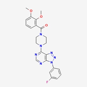 molecular formula C23H22FN7O3 B3412124 (2,3-dimethoxyphenyl)(4-(3-(3-fluorophenyl)-3H-[1,2,3]triazolo[4,5-d]pyrimidin-7-yl)piperazin-1-yl)methanone CAS No. 923513-63-7