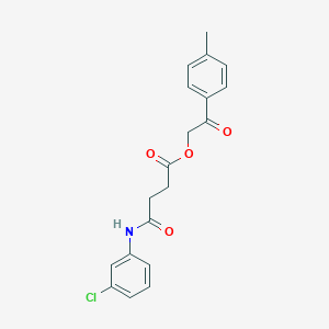 molecular formula C19H18ClNO4 B341213 2-(4-Methylphenyl)-2-oxoethyl 4-[(3-chlorophenyl)amino]-4-oxobutanoate 